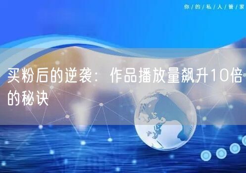 买粉后的逆袭：作品播放量飙升10倍的秘诀