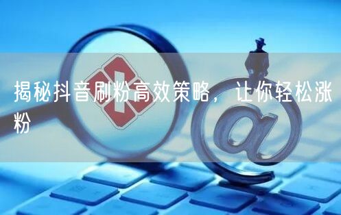 揭秘抖音刷粉高效策略，让你轻松涨粉