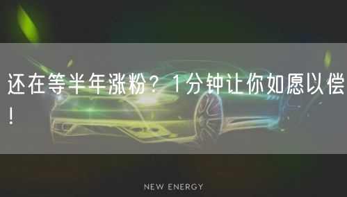 还在等半年涨粉？1分钟让你如愿以偿！