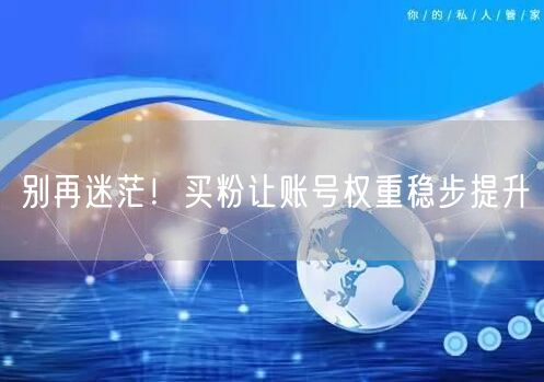 别再迷茫！买粉让账号权重稳步提升