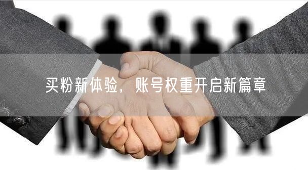 买粉新体验，账号权重开启新篇章