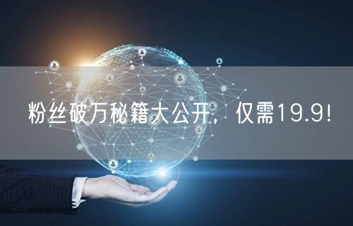 粉丝破万秘籍大公开，仅需19.9！