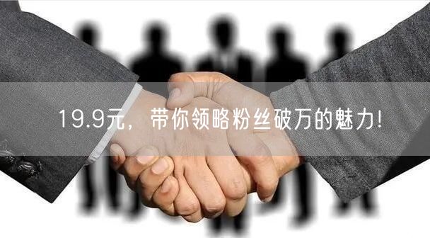 19.9元，带你领略粉丝破万的魅力！