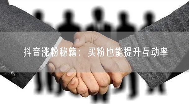 抖音涨粉秘籍：买粉也能提升互动率
