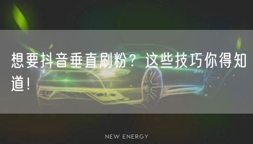 想要抖音垂直刷粉？这些技巧你得知道！
