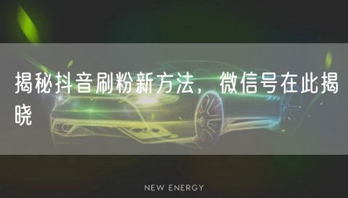 揭秘抖音刷粉新方法，微信号在此揭晓