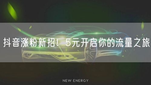 抖音涨粉新招！5元开启你的流量之旅