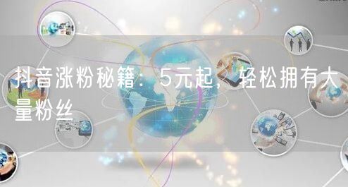 抖音涨粉秘籍：5元起，轻松拥有大量粉丝