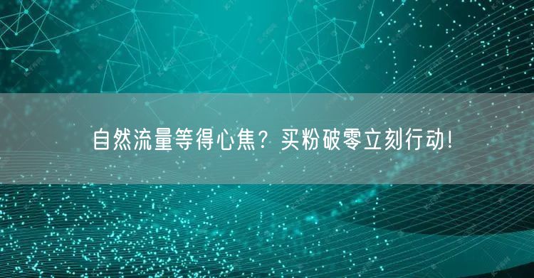 自然流量等得心焦？买粉破零立刻行动！