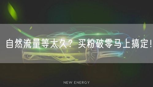 自然流量等太久？买粉破零马上搞定！