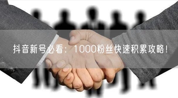 抖音新号必看：1000粉丝快速积累攻略！