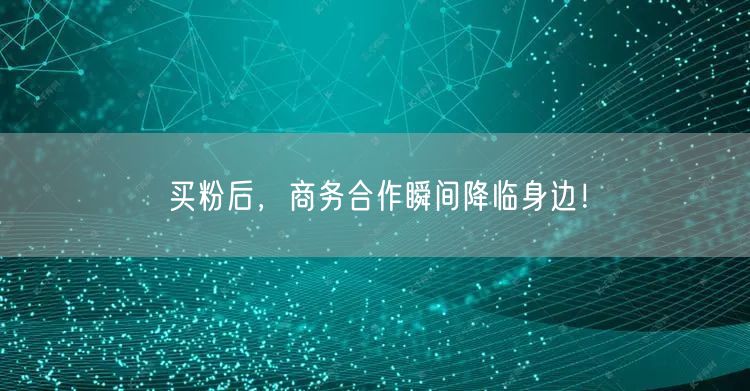 买粉后，商务合作瞬间降临身边！