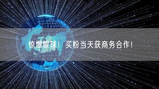 惊爆眼球！买粉当天获商务合作！
