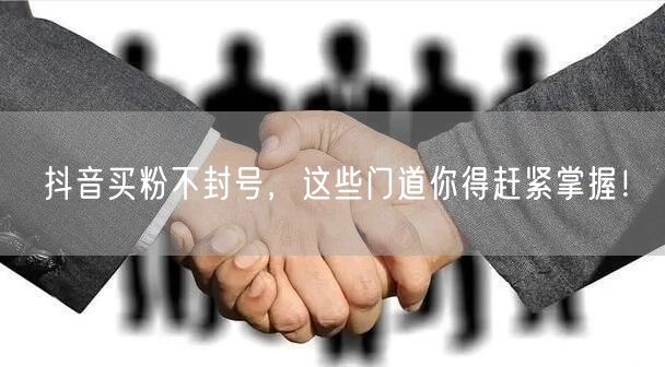 抖音买粉不封号，这些门道你得赶紧掌握！