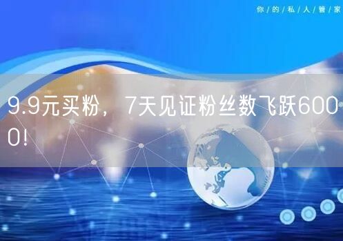 9.9元买粉，7天见证粉丝数飞跃6000！