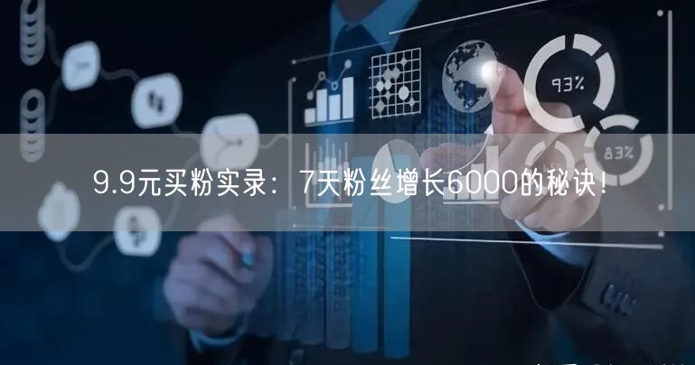 9.9元买粉实录：7天粉丝增长6000的秘诀！