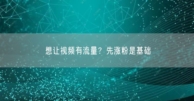 想让视频有流量？先涨粉是基础