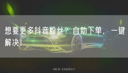 想要更多抖音粉丝？自助下单，一键解决！