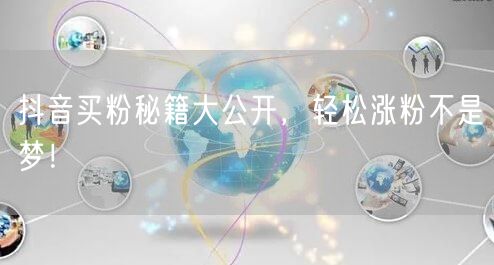 抖音买粉秘籍大公开，轻松涨粉不是梦！