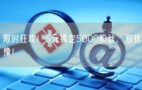 限时狂欢！5元搞定5000粉丝，别犹豫！