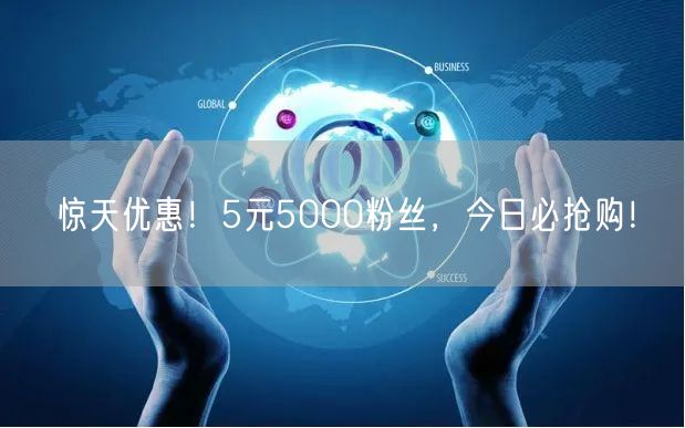 惊天优惠！5元5000粉丝，今日必抢购！