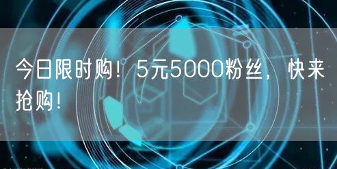 今日限时购！5元5000粉丝，快来抢购！