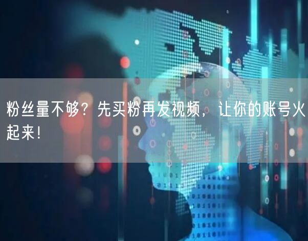 粉丝量不够？先买粉再发视频，让你的账号火起来！