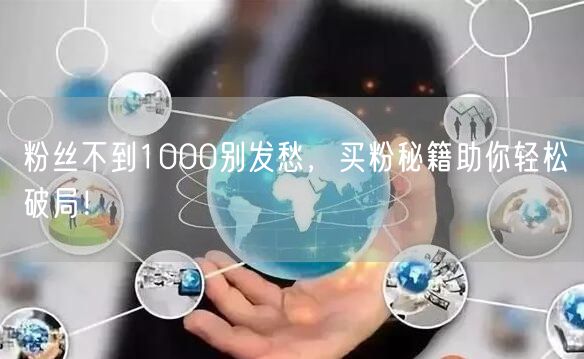 粉丝不到1000别发愁，买粉秘籍助你轻松破局！