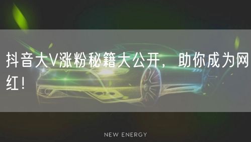 抖音大V涨粉秘籍大公开，助你成为网红！