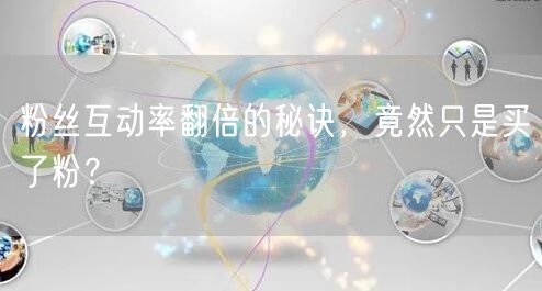 粉丝互动率翻倍的秘诀，竟然只是买了粉？