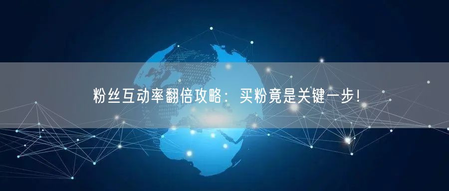 粉丝互动率翻倍攻略：买粉竟是关键一步！