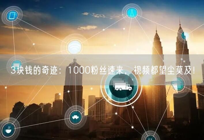 3块钱的奇迹：1000粉丝速来，视频都望