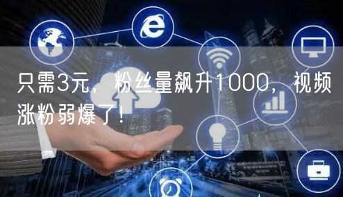 只需3元，粉丝量飙升1000，视频涨粉弱爆了！