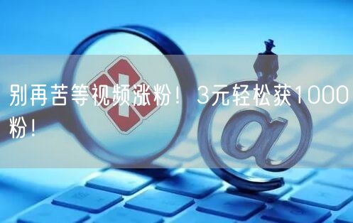 别再苦等视频涨粉！3元轻松获1000粉！