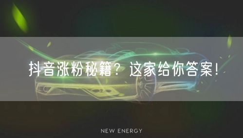 抖音涨粉秘籍？这家给你答案！