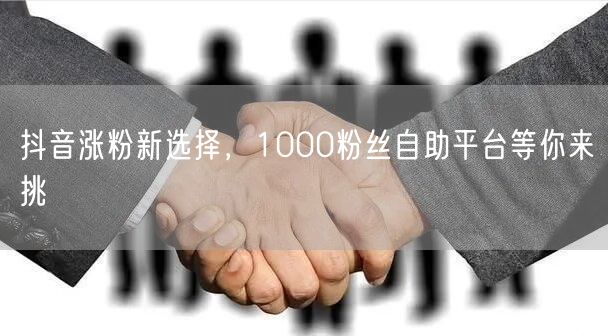 抖音涨粉新选择，1000粉丝自助平台等你来挑