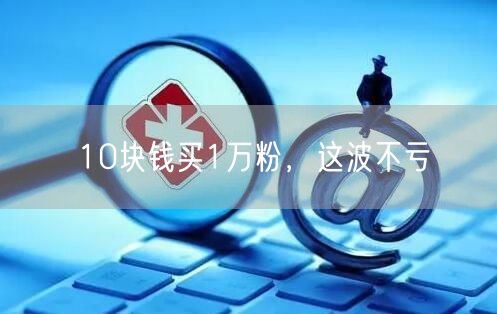 10块钱买1万粉，这波不亏