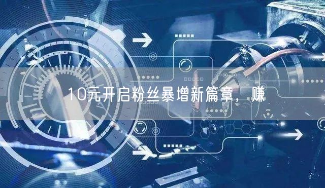 10元开启粉丝暴增新篇章，赚