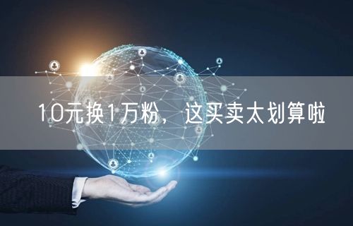 10元换1万粉，这买卖太划算啦