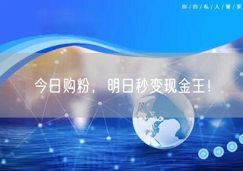 今日购粉，明日秒变现金王！