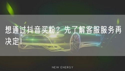 想通过抖音买粉？先了解客服服务再决定！