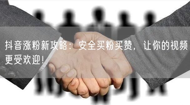 抖音涨粉新攻略：安全买粉买赞，让你的视频更受欢迎！