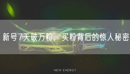 新号7天破万粉，买粉背后的惊人秘密
