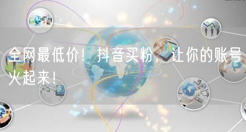 全网最低价！抖音买粉，让你的账号火起来！