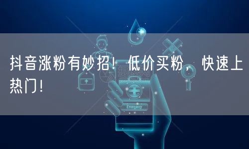 抖音涨粉有妙招！低价买粉，快速上热门！