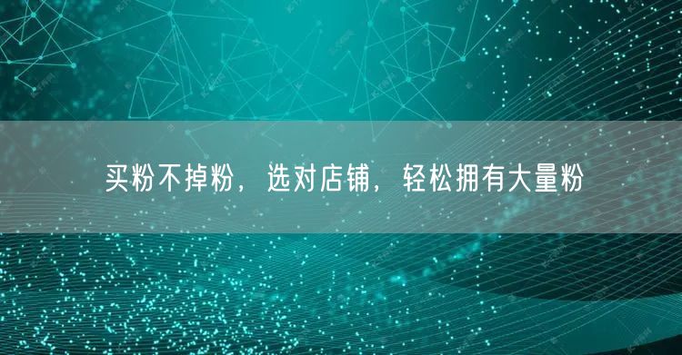 买粉不掉粉，选对店铺，轻松拥有大量粉