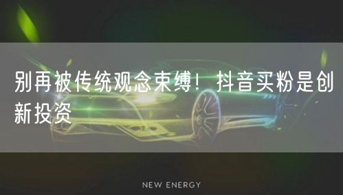 别再被传统观念束缚！抖音买粉是创新投资