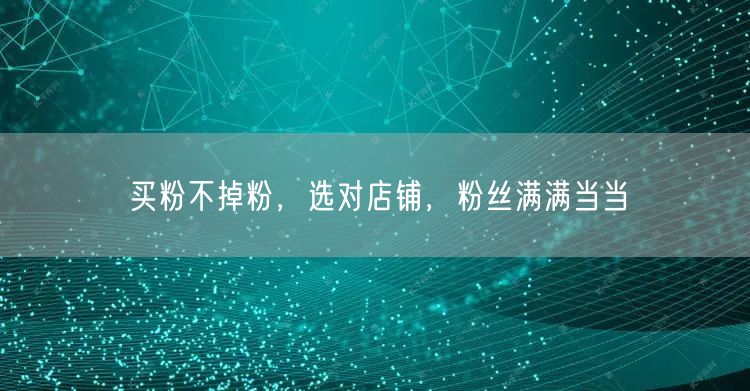买粉不掉粉，选对店铺，粉丝满满当当