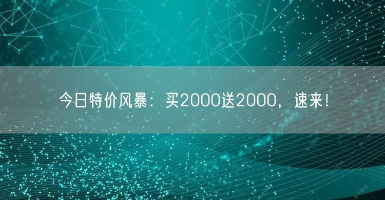 今日特价风暴：买2000送2000，速来