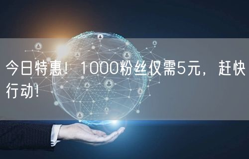 今日特惠！1000粉丝仅需5元，赶快行动